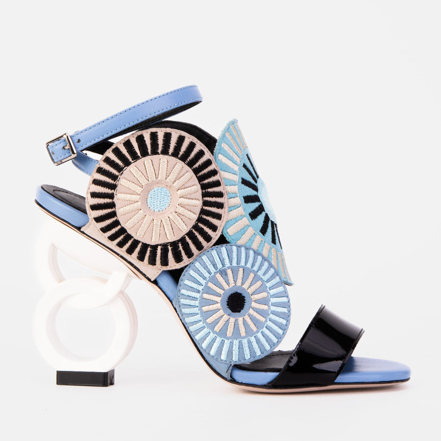 The Parama Blue Leather Ankle Strap Women Sandal - Glamourous Grace