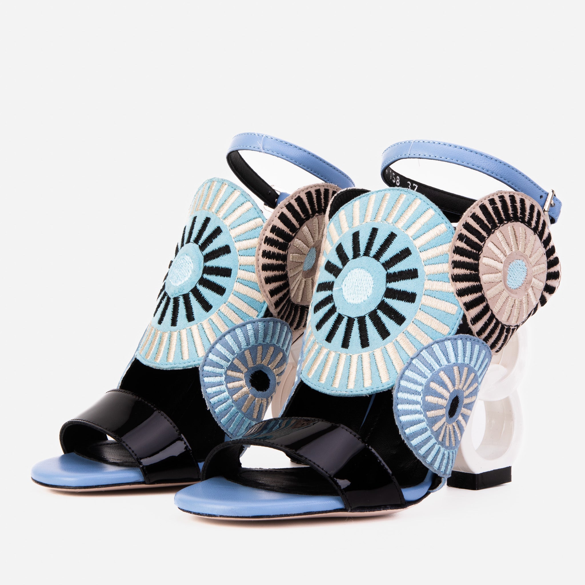 The Parama Blue Leather Ankle Strap Women Sandal - Glamourous Grace
