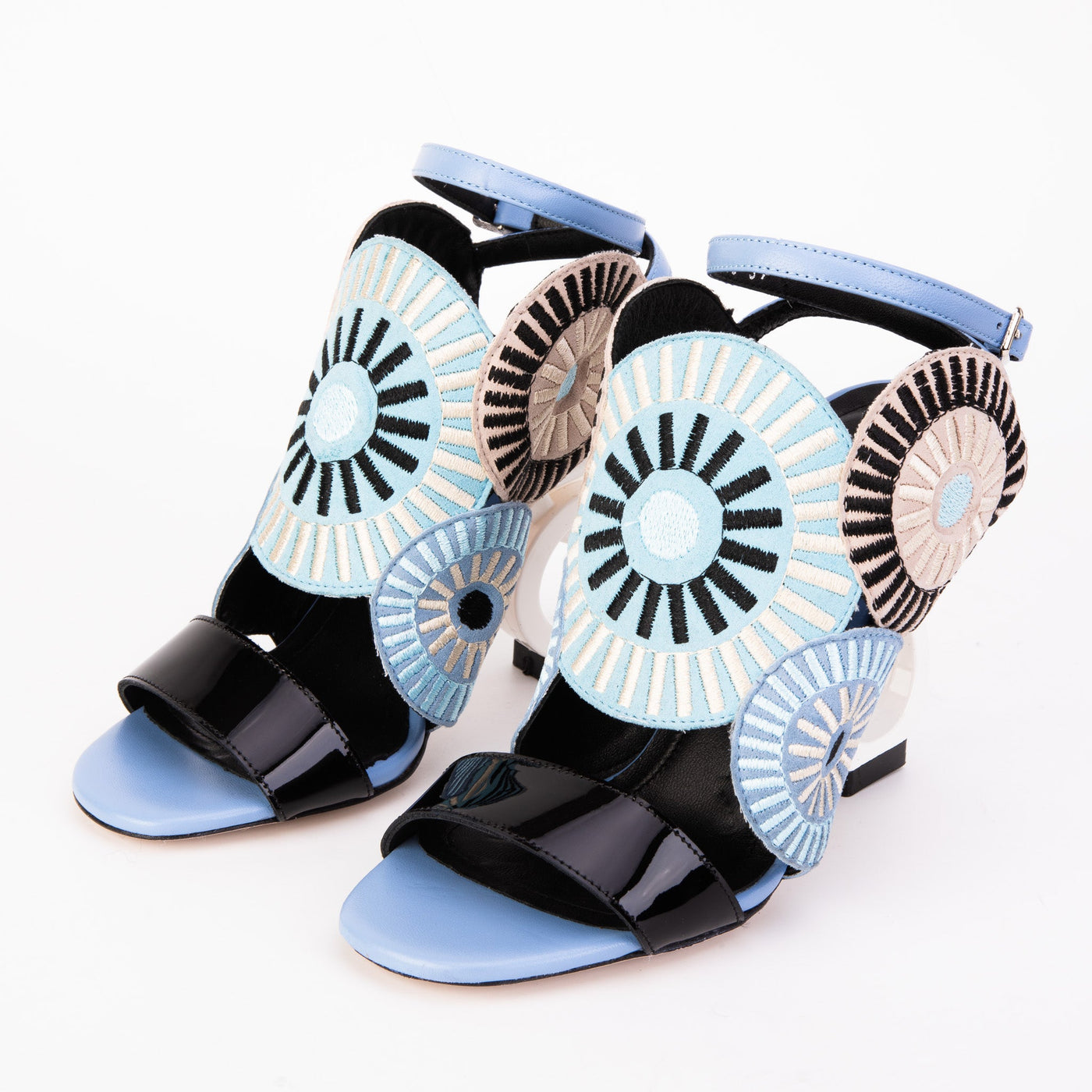 The Parama Blue Leather Ankle Strap Women Sandal - Glamourous Grace
