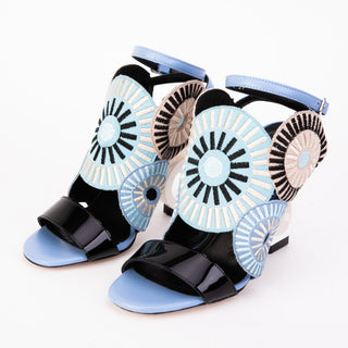 The Parama Blue Leather Ankle Strap Women Sandal - Glamourous Grace
