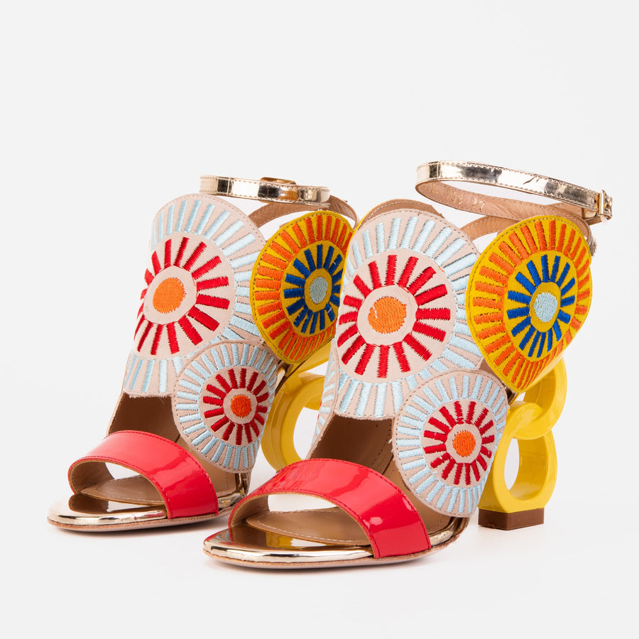 The Parama Yellow Leather Ankle Strap Women Sandal - Glamourous Grace