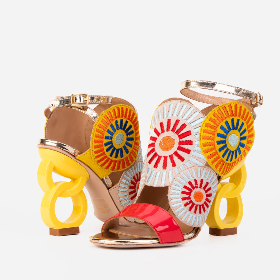 The Parama Yellow Leather Ankle Strap Women Sandal - Glamourous Grace