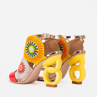 The Parama Yellow Leather Ankle Strap Women Sandal - Glamourous Grace