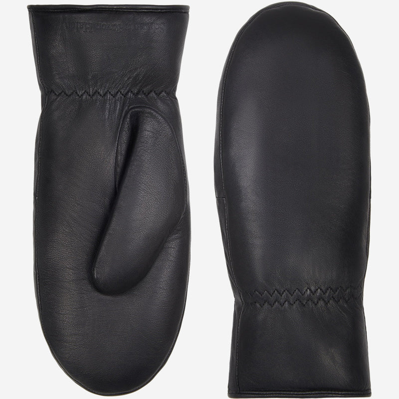 Paris (black) – Sheepskin leather mittens with lambswool lining and touchscreen feature - Glamourous Grace
