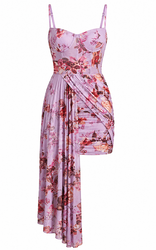 Floral Haze Bustier Mini Dress – Violet (Final Sale) - Glamourous Grace