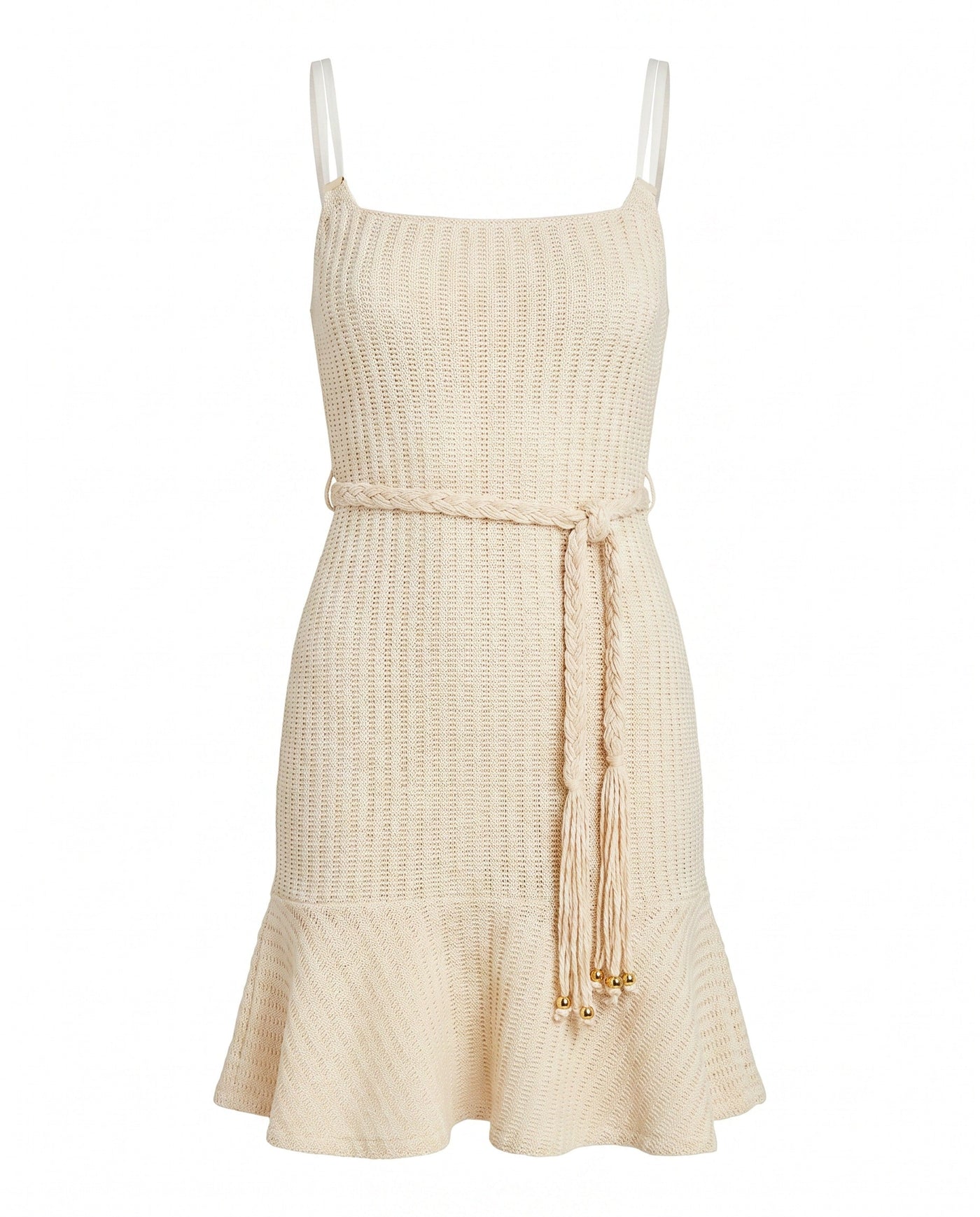 Metallic Knit Mini Dress – Off White (Final Sale) - Glamourous Grace