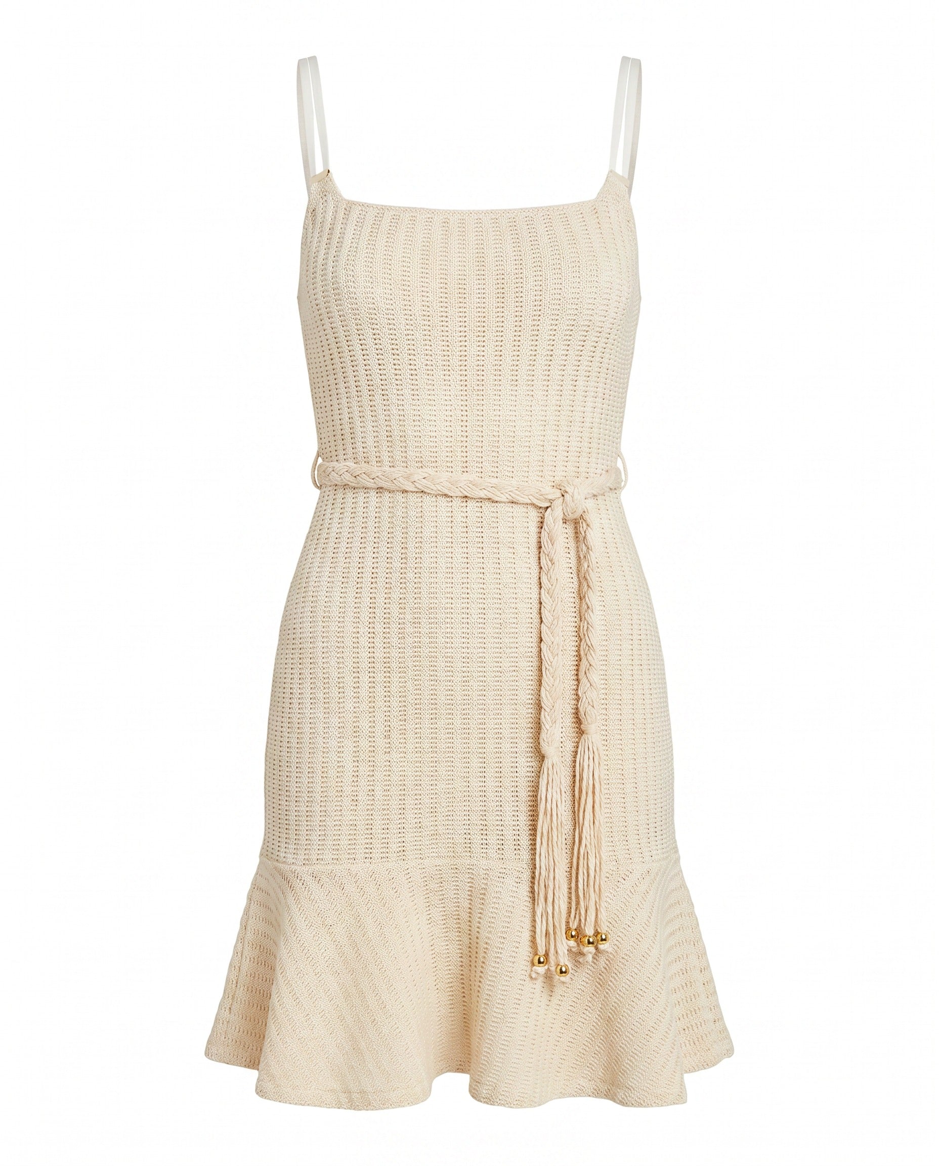 Metallic Knit Mini Dress – Off White (Final Sale) - Glamourous Grace