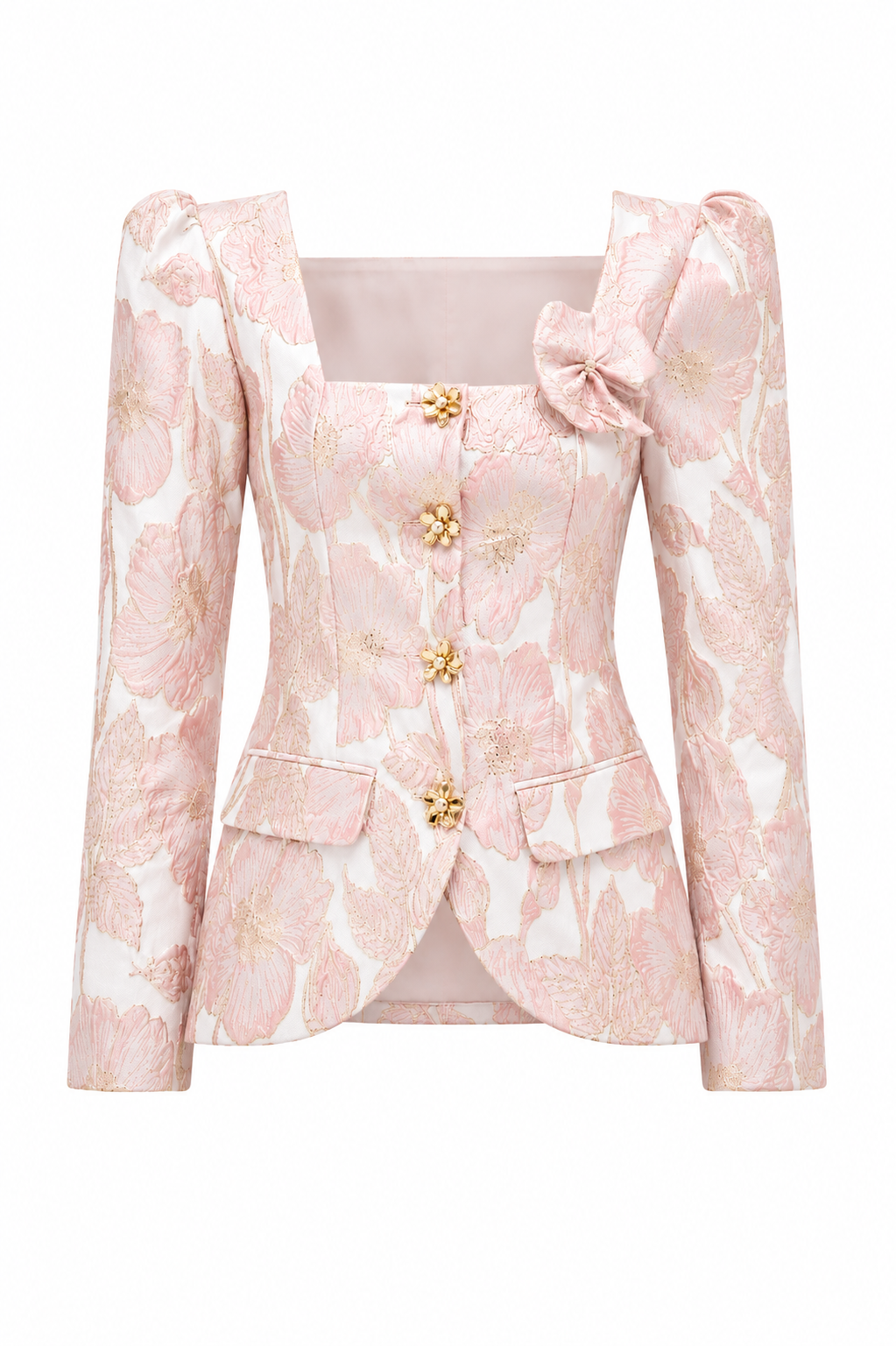 Petal Jacquard Jacket – Pink (Final Sale) - Glamourous Grace