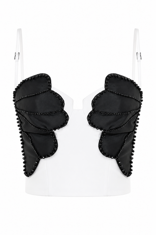Taffeta Bloom Top - Off White (Final Sale) - Glamourous Grace