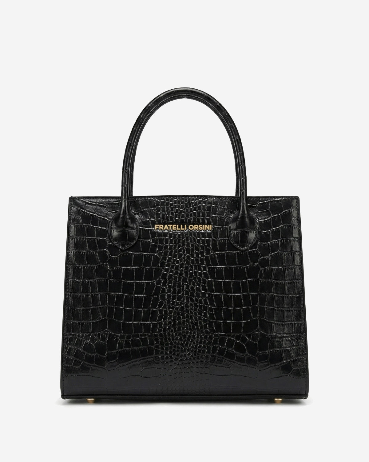 Patrizia (black) - Italian calf leather women's handbag (with shoulder strap) - Glamourous Grace