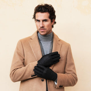 Antonio (black) – Luxurious Italian peccary leather gloves with cashmere lining - Glamourous Grace