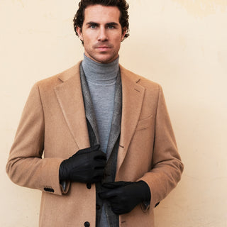 Antonio (black) – Luxurious Italian peccary leather gloves with cashmere lining - Glamourous Grace