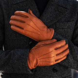 Antonio (brown) – Luxurious Italian peccary leather gloves with cashmere lining - Glamourous Grace