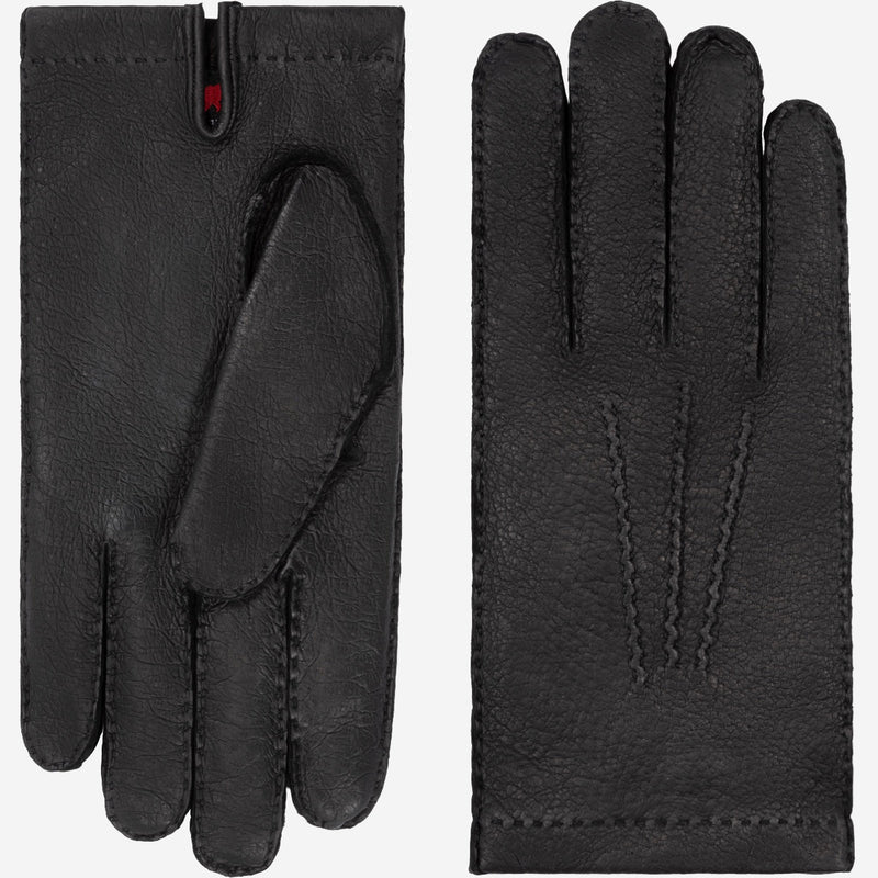 Antonio (black) – Luxurious Italian peccary leather gloves with cashmere lining - Glamourous Grace