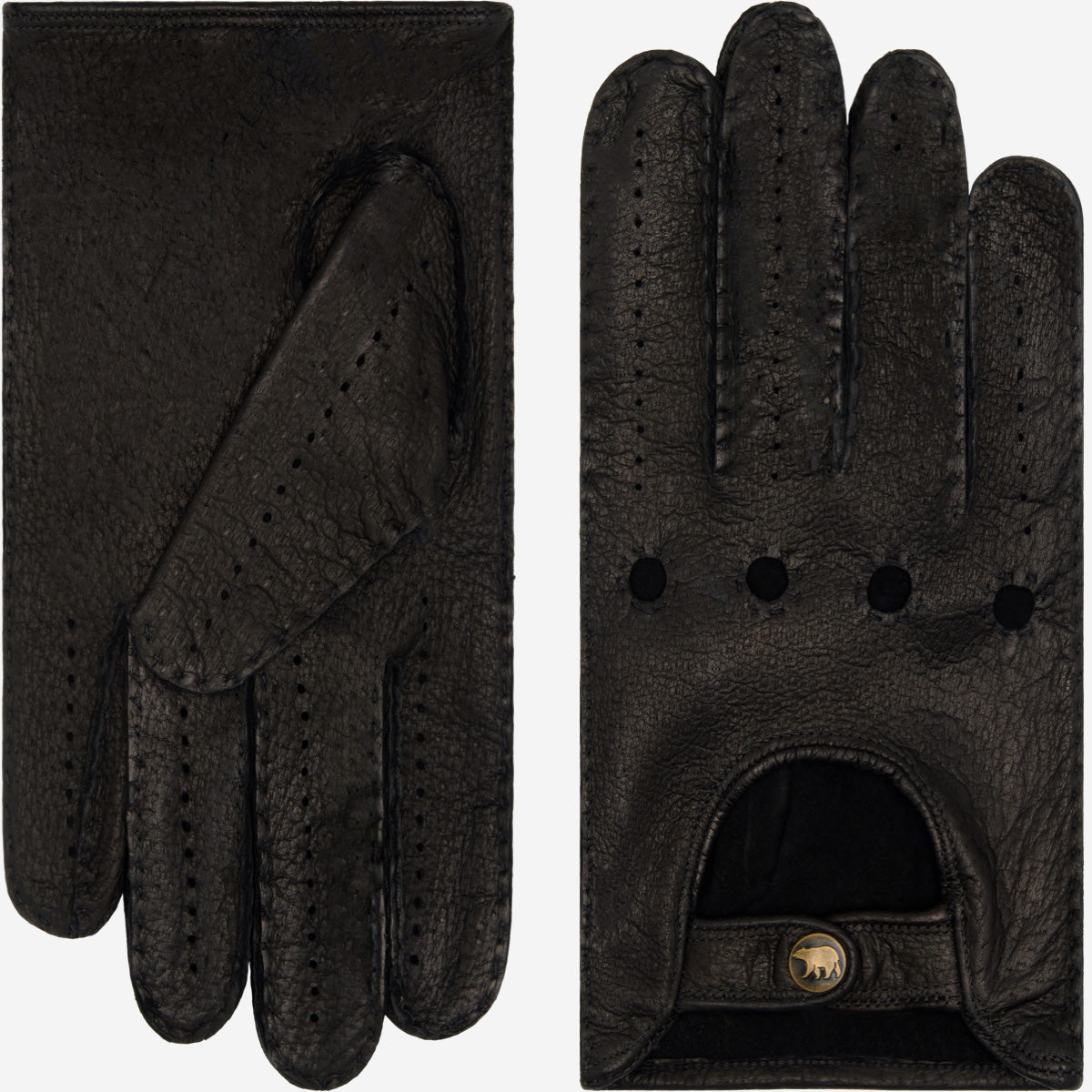 Marcello (black) – Luxurious Italian peccary driving gloves - Glamourous Grace