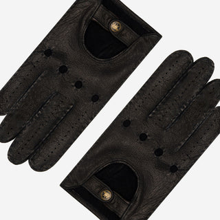Marcello (black) – Luxurious Italian peccary driving gloves - Glamourous Grace