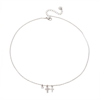 Petite Double Cross Necklace - WATERPROOF