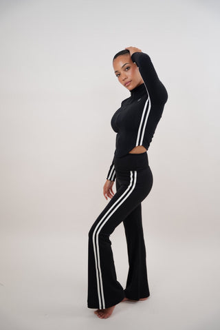 I Am Motivated Black Flare Pant