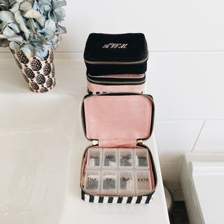 Weekly Pill Organizer Case – Small – Striped - Glamourous Grace