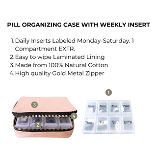 Weekly Pill Organizer Case – Small – Pink/Blush - Glamourous Grace