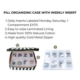 Weekly Pill Organizer Case – Small – Striped - Glamourous Grace