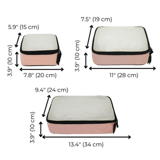 Personalized Packing Cubes, 3-pack – Pink/Blush - Glamourous Grace