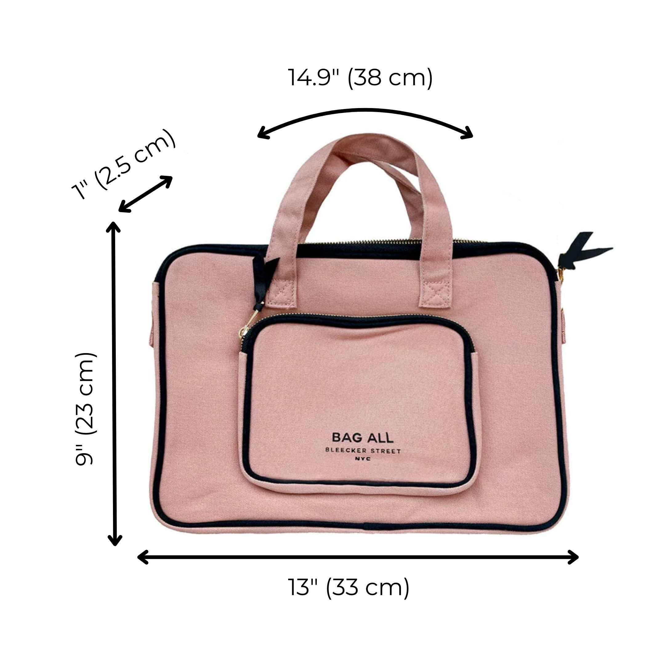 Laptop Case 13", Handle & Charger Pocket, NYC – Pink/Blush - Glamourous Grace