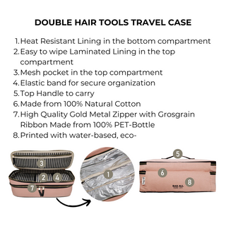 Double Hair Tools Travel Case – Pink/Blush - Glamourous Grace