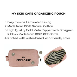My Skin Care - Organizing Pouch – Pink/Blush - Glamourous Grace