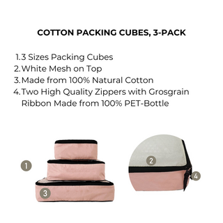 Personalized Packing Cubes, 3-pack – Pink/Blush - Glamourous Grace