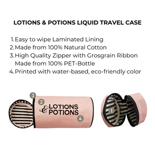 Lotions & Potions, Liquid Travel Case – Pink/Blush - Glamourous Grace