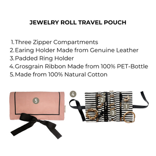 Couture Jewelry Roll, Medium – Pink/Blush - Glamourous Grace