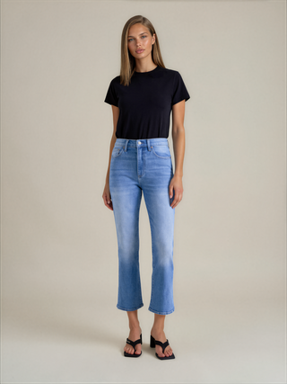 Lennon High Rise Cropped Bootcut Jeans Hidden Gem