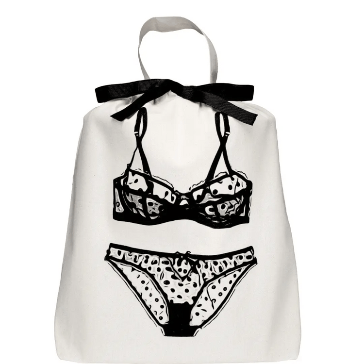 Polkadot Lingerie Travel Bag – Cream - Glamourous Grace