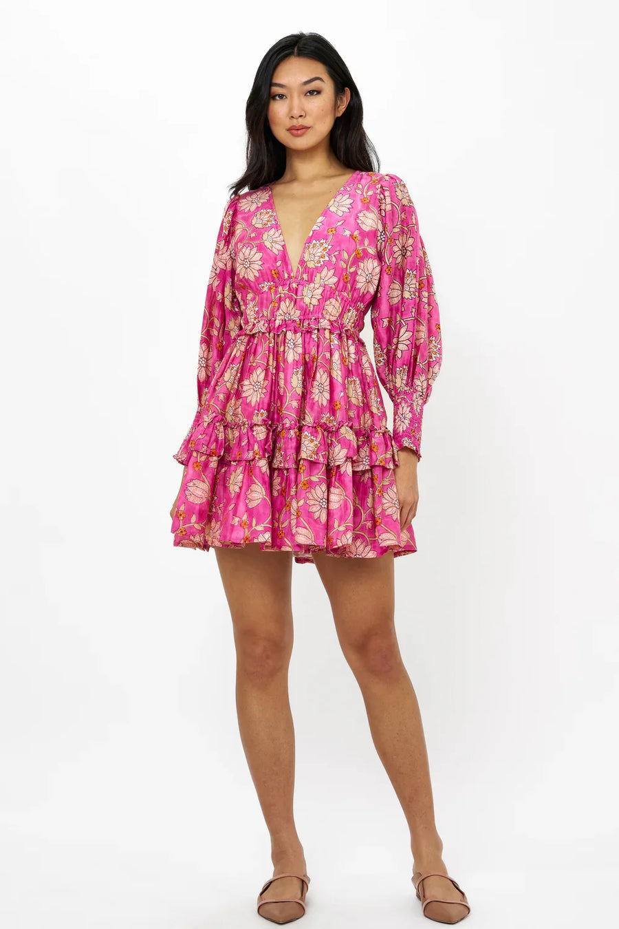 Oliphant Design Smocked Waist V-Neck Mini - Glamourous Grace