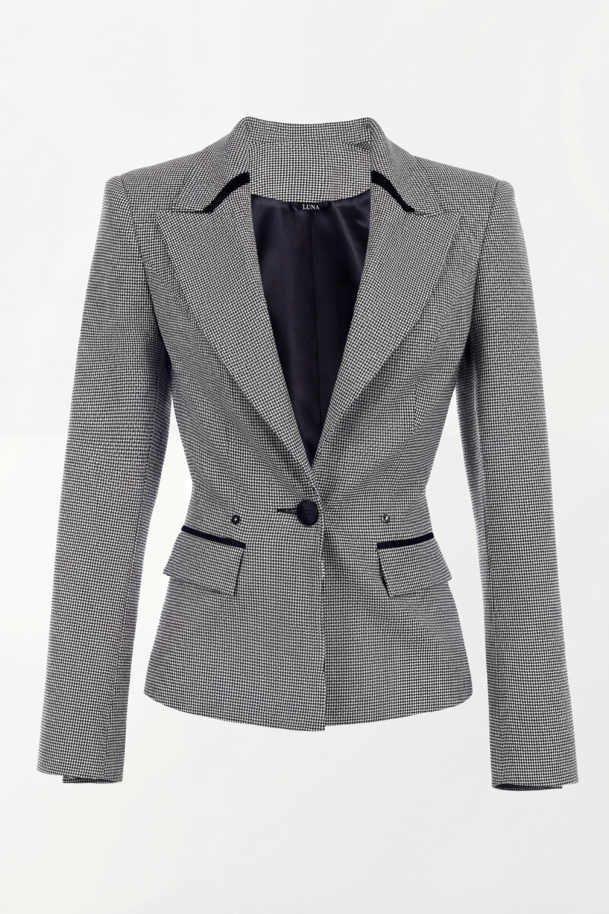 Multicolor Houndstooth Tailored Blazer, Elena
