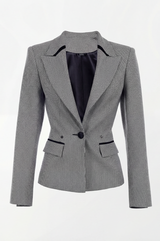 Multicolor Houndstooth Tailored Blazer, Elena
