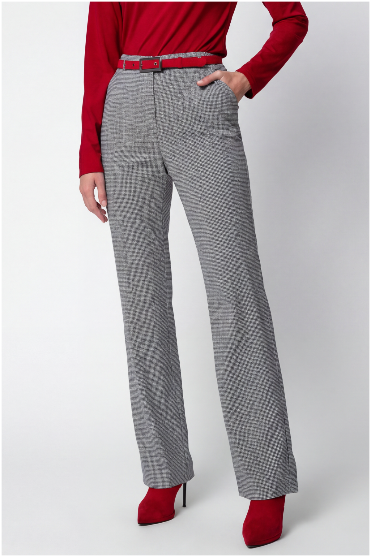 Multicolor Houndstooth Tailored Pants, Elena