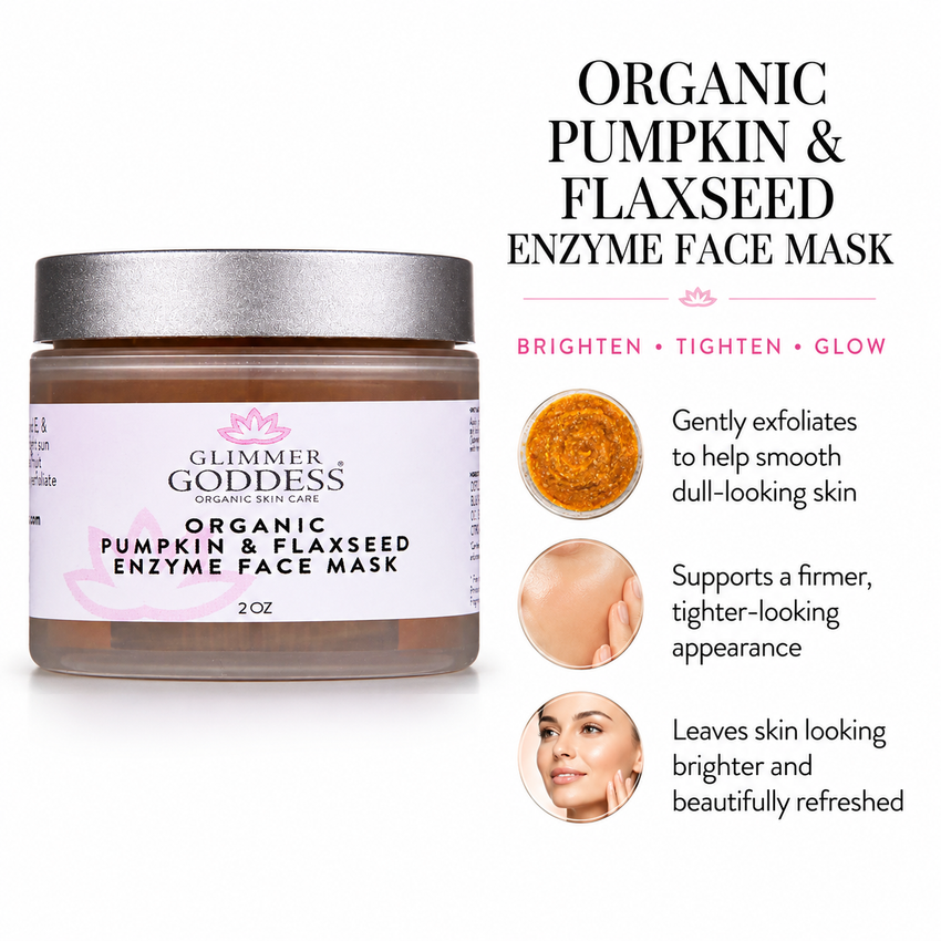 Organic Pumpkin Flaxseed Enzyme Face Mask – Brightening & Tightening Mask for Glowing Skin - Glamourous Grace
