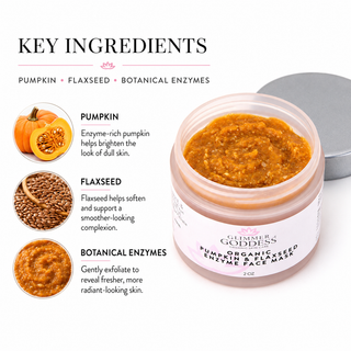 Organic Pumpkin Flaxseed Enzyme Face Mask – Brightening & Tightening Mask for Glowing Skin - Glamourous Grace