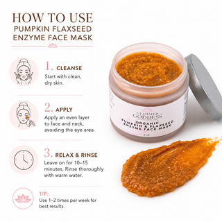 Organic Pumpkin Flaxseed Enzyme Face Mask – Brightening & Tightening Mask for Glowing Skin - Glamourous Grace