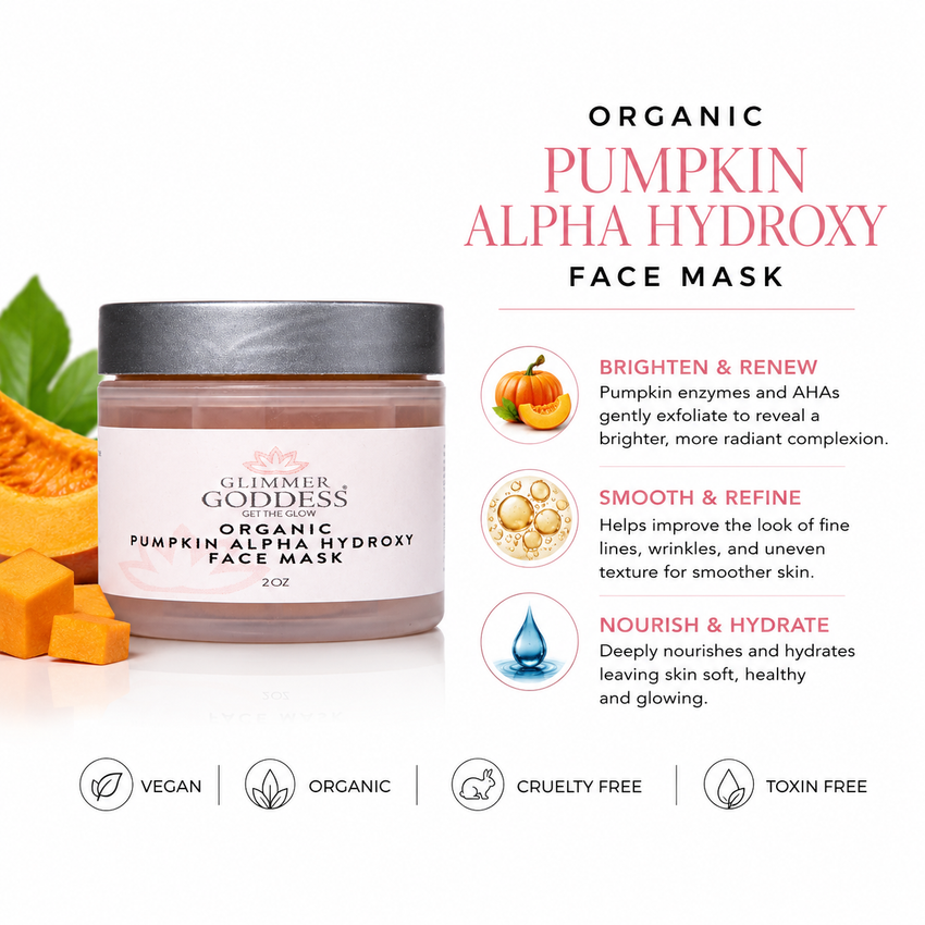 Organic Pumpkin AHA Face Mask – Exfoliating Treatment for Wrinkles & Glow - Glamourous Grace
