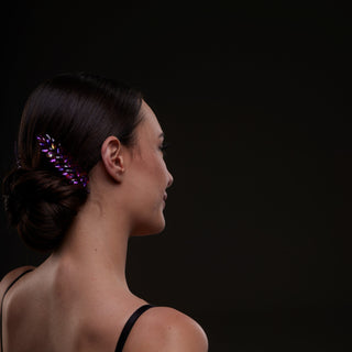 Iridescent Purple Crystal 2-Piece Hair Comb Set - Glamourous Grace