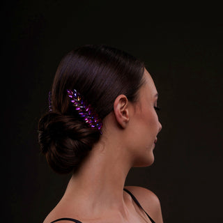 Iridescent Purple Crystal 2-Piece Hair Comb Set - Glamourous Grace
