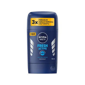 Nivea Men Fresh Active Stick Deodorant - 48 Hour Protection, Alcohol-Free, Avocado Oil - Long Lasting Fresh Scent