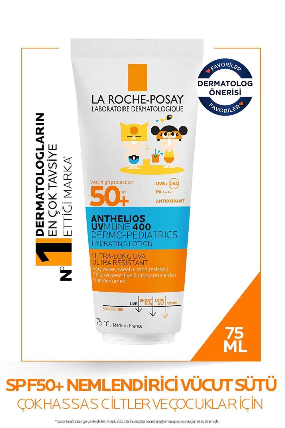 La Roche Posay Anthelios Dermo-Pediatrics Hydrating Milk SPF50+ - Fragrance-Free Sunscreen for Children - 2.54 fl oz - Glamourous Grace