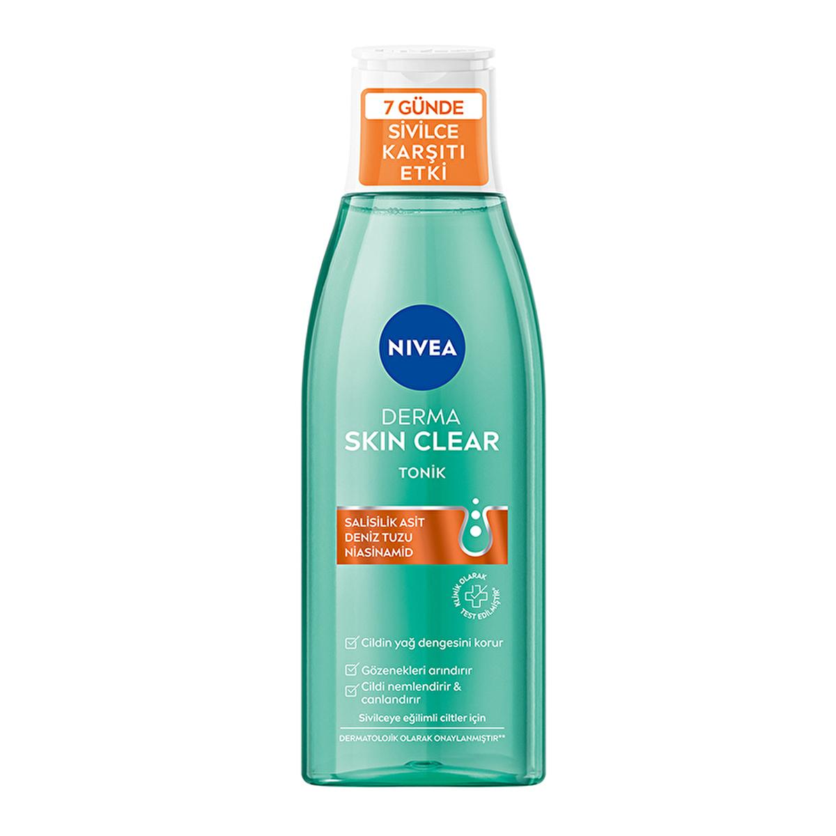 Nivea Derma Skin Clear Anti-Acne Facial Toner - Salicylic Acid (BHA) & Niacinamide - Pore Cleansing, Oil Control, and Skin Revitalizing Toner for Acne-Prone & Oily Skin - Glamourous Grace