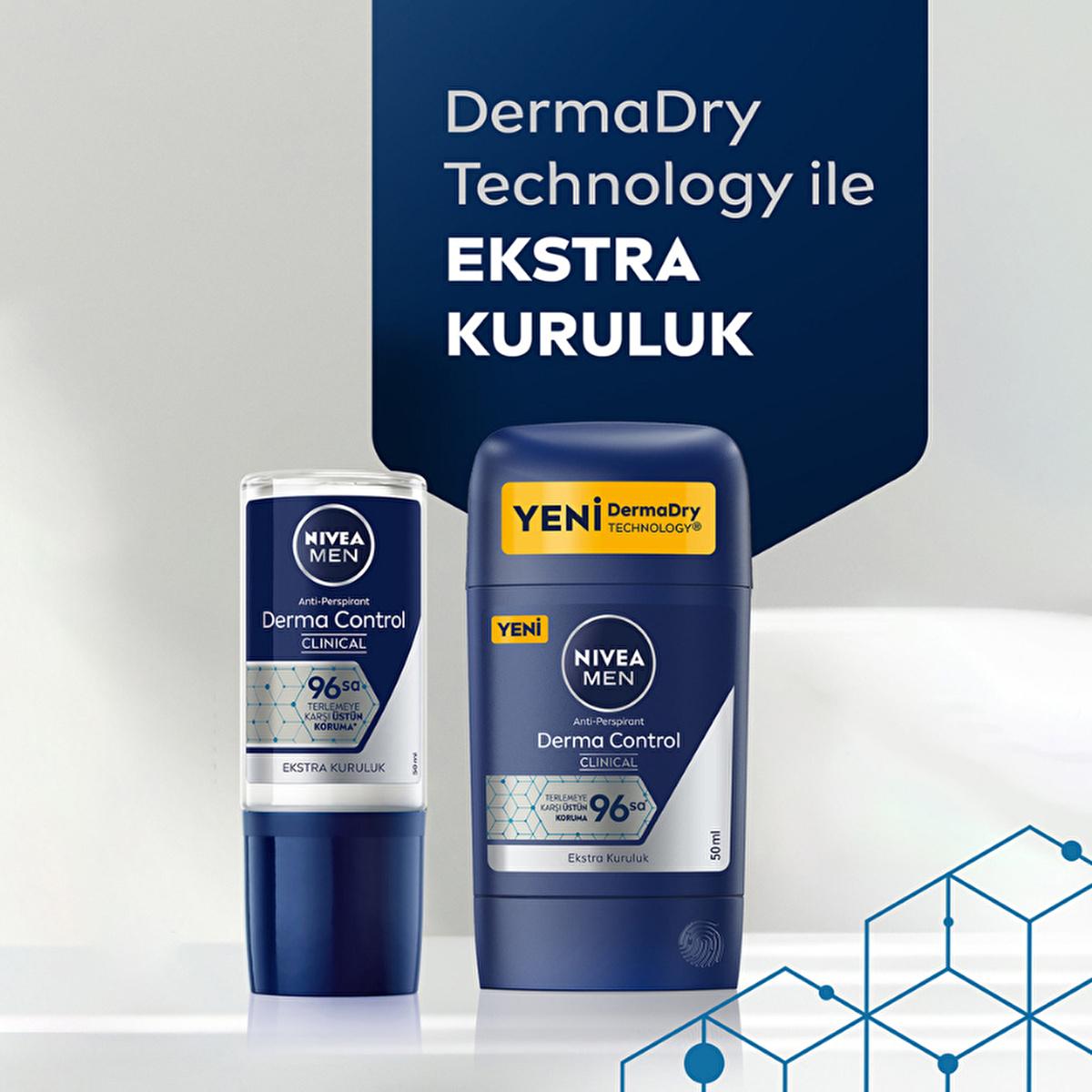 NIVEA Men Derma Control Clinical Anti-Perspirant Roll-On Deodorant for Men - Strong Protection, Long Lasting Freshness - Glamourous Grace