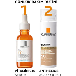 La Roche Posay Anthelios Age Correct Daily Tinted Cream SPF50+ - Tinted Sunscreen Cream for Anti-Aging & Sensitive Skin