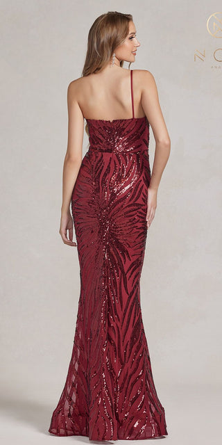 Nox Anabel R1204 Floor Length Fitted Sequin Gown
